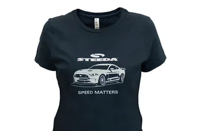 Steeda Women’s Navy Mustang Scoop Neck T-Shirt