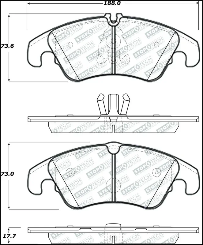 StopTech 12-18 Audi A6 Street Select Front Brake Pads