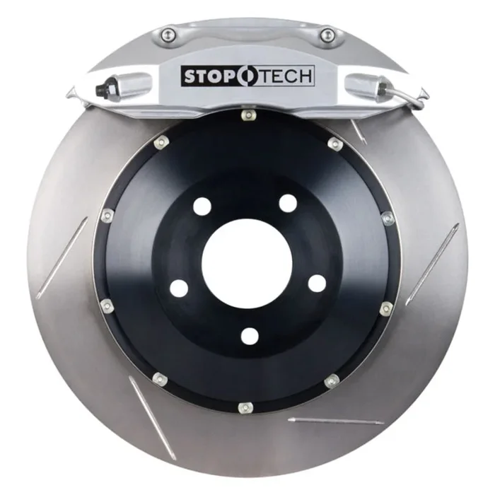 StopTech BBK 01-07 BMW M3 (E46) Rear 4 Piston 355×32 Silver Calipers Slotted Two Piece Rotors