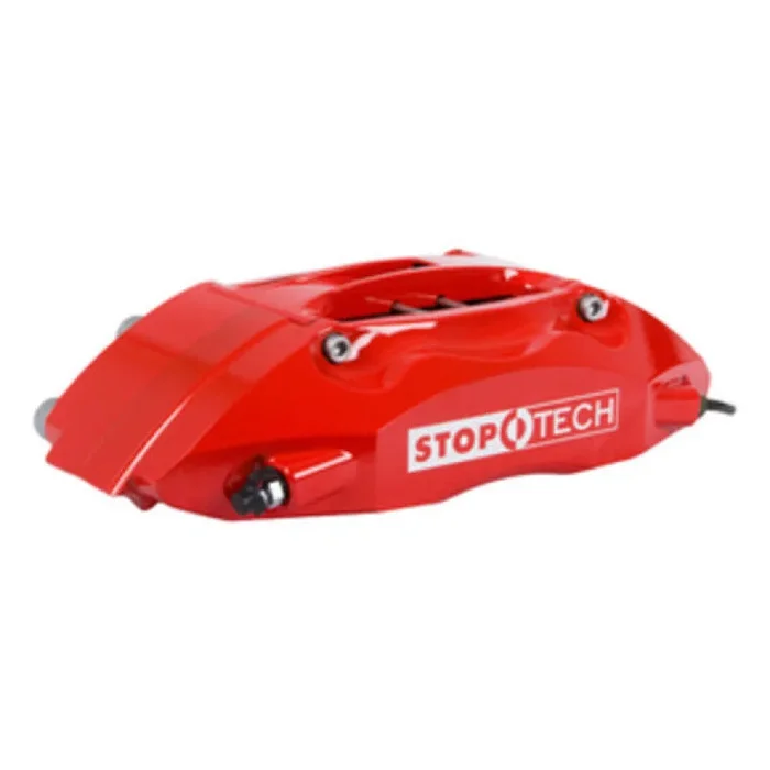 StopTech BBK 05-08 Audi A4 Quattro Front w/ Red ST-40 Calipers Drilled 332x32mm Rotors Pads Lines