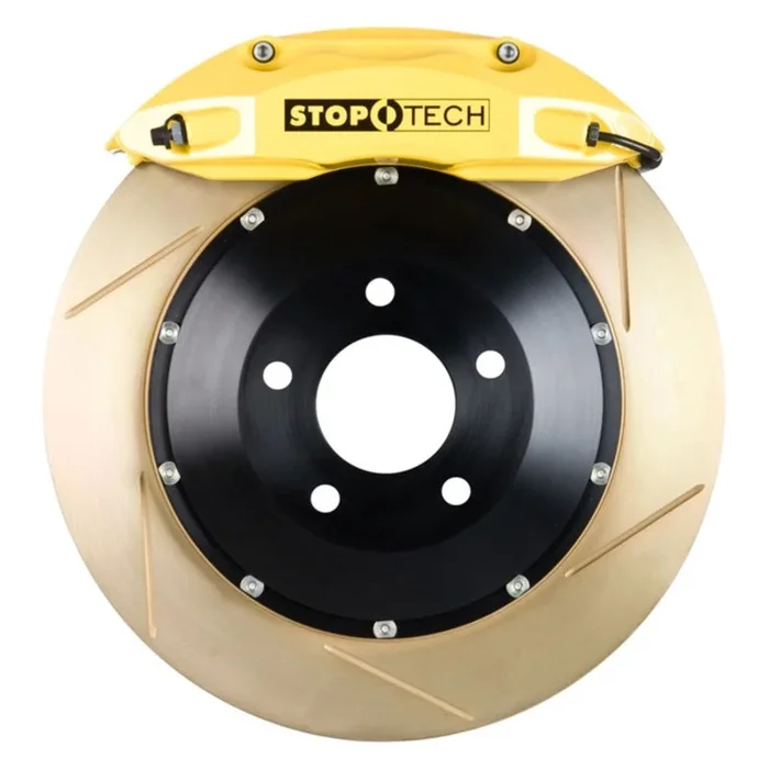 StopTech BBK 08-13 BMW M3/11-12 1M Coupe Rr Yellow ST-40 Caliper 355×32 Zinc Slotted Rotor