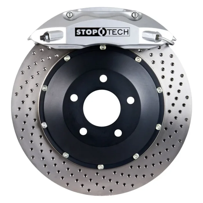 StopTech BBK 95-99 BMW M3 (E36) / 98-02 MZ3 Coupe/Roadster Front ST-40 332×32 Silver Drilled Rotor