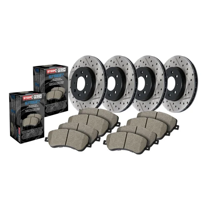 Stoptech Street Axle Pack, Drilled & Slotted, 4 Wheel