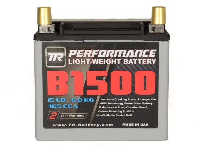 Tomioka Racing B1500 15LBS Lightweight Battery Street Use, Track Use, Racing Use, Universal Fit with Battery Tender, Accessories (Optional)