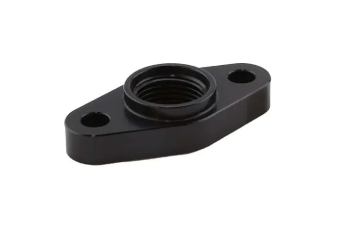 Turbosmart Billet Turbo Drain Adapter w/ Silicon O-Ring 52mm Mounting Holes – T3/T4 Style Fit