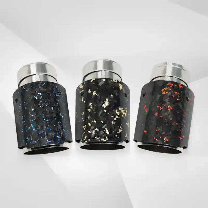 Universal Carbon Fiber Forged Pattern Exhaust Tip – Multicolor Stainless Steel Tailpipe Upgrade