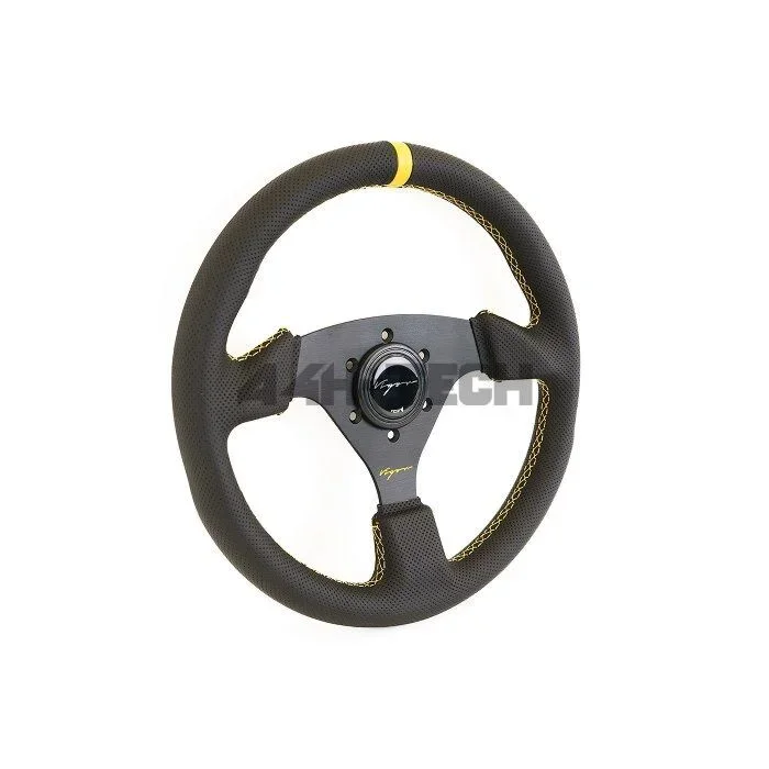 Vigor Monza (330mm) steering wheel black/yellow suède 30mm yellow cross stitch (universal)
