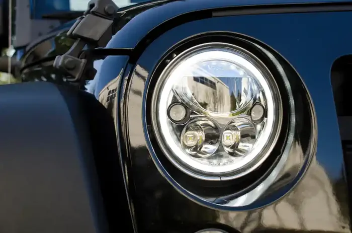 VISION X LIGHTING PAIR OF 7″ ROUND AMBER HALO VX SERIES BLACK CHROME FACE LED HEADLIGHT W/ LOW-HIGH-HALO – 9925981